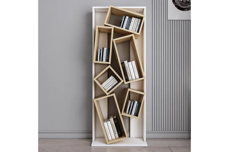 Kirjahylly Lellte 63 cm, Valkoinen