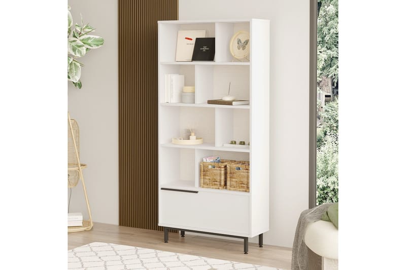 Kirjahylly Liyakat 83,9 cm - Valkoinen - Säilytys - Hylly - Kirjahylly