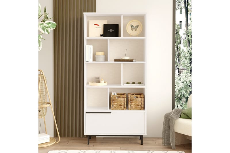 Kirjahylly Liyakat 83,9 cm - Valkoinen - Säilytys - Hylly - Kirjahylly