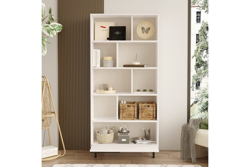 Kirjahylly Liyakat 83,9 cm - Valkoinen - Säilytys - Hylly - Kirjahylly