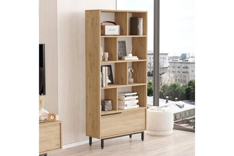 Kirjahylly Liyakat 83,9 cm - Pähkinä - Säilytys - Hylly - Kirjahylly