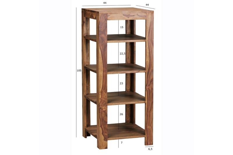 Kirjahylly Lorijean - Puu/Luonnonväri - Säilytys - Hylly - Kirjahylly