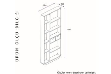 Kirjahylly Marquishia 80 cm - Valkoinen/Pähkinä - Säilytys - Hylly - Kirjahylly
