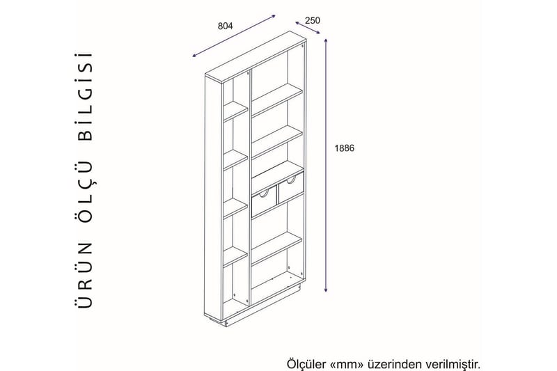 Kirjahylly Marquishia 80 cm - Valkoinen/Pähkinä - Säilytys - Hylly - Kirjahylly