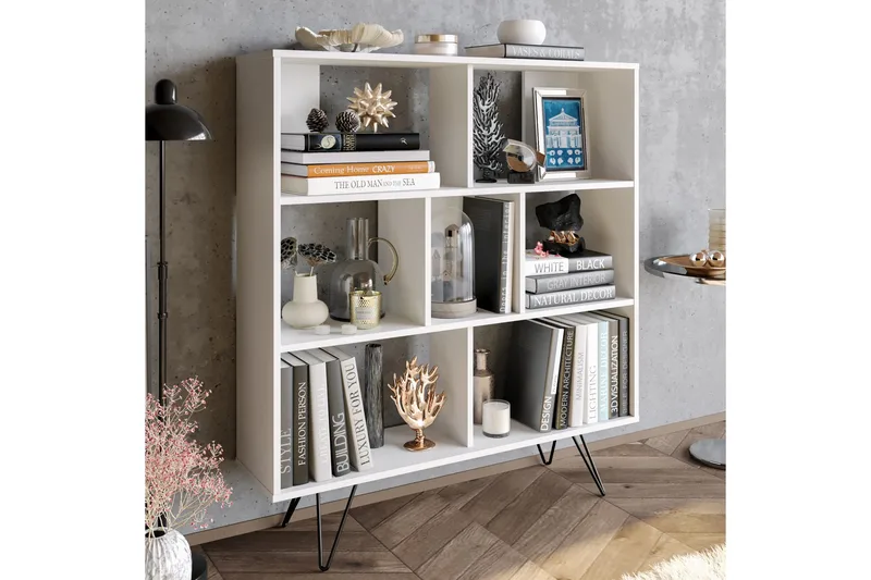 Kirjahylly Misticon 120x30 cm 4 hyllyä - Valkoinen - Säilytys - Hylly - Kirjahylly