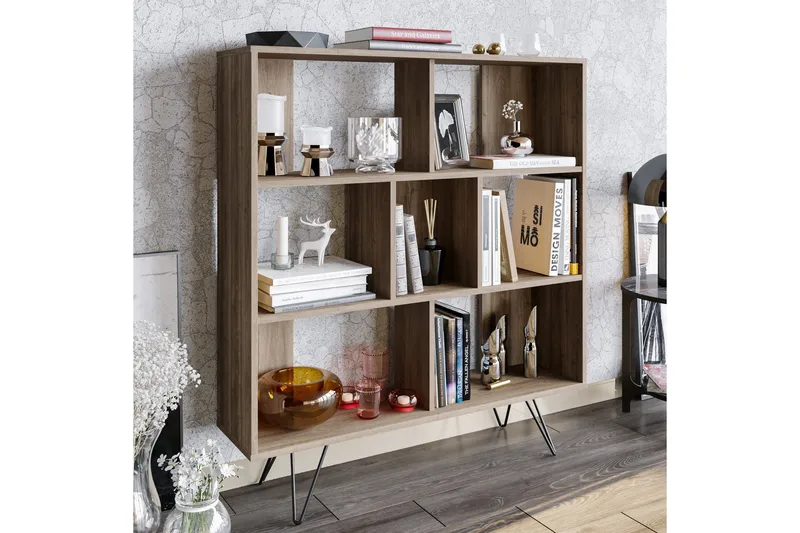 Kirjahylly Misticon 120x30 cm 9 hyllyä, Tummanruskea