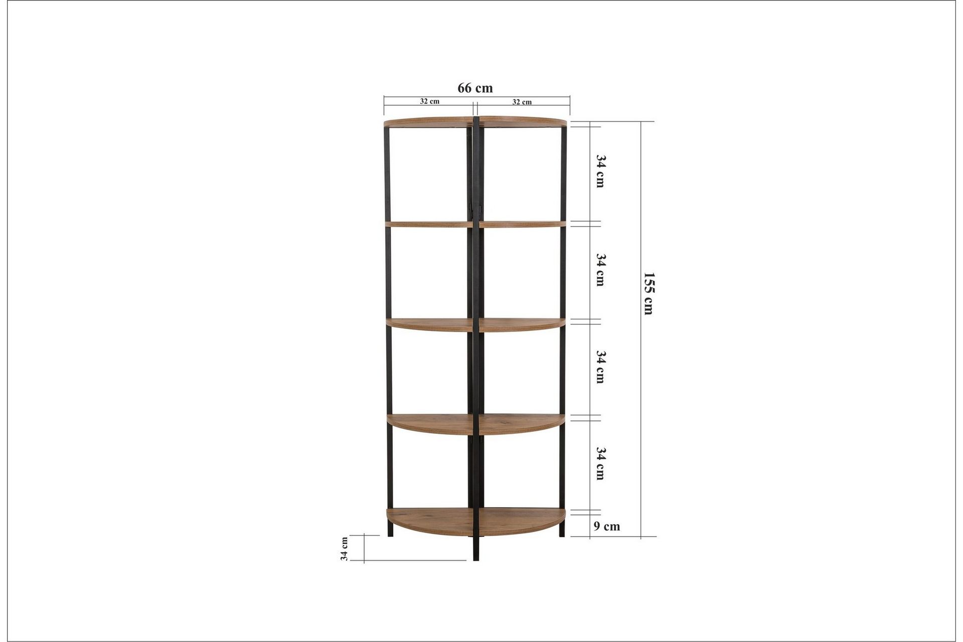 Kirjahylly Mojajua 66 cm - Ruskea/Musta - Säilytys - Hylly - Kirjahylly