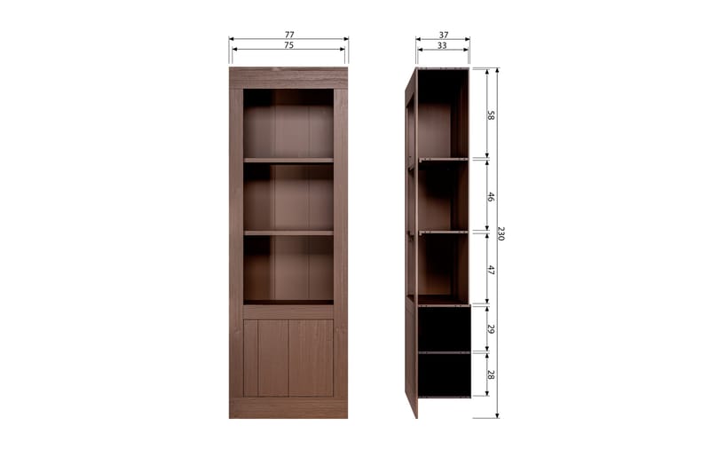 Kirjahylly Moona 230 cm - Keltainen/Oranssi - Säilytys - Hylly - Kirjahylly