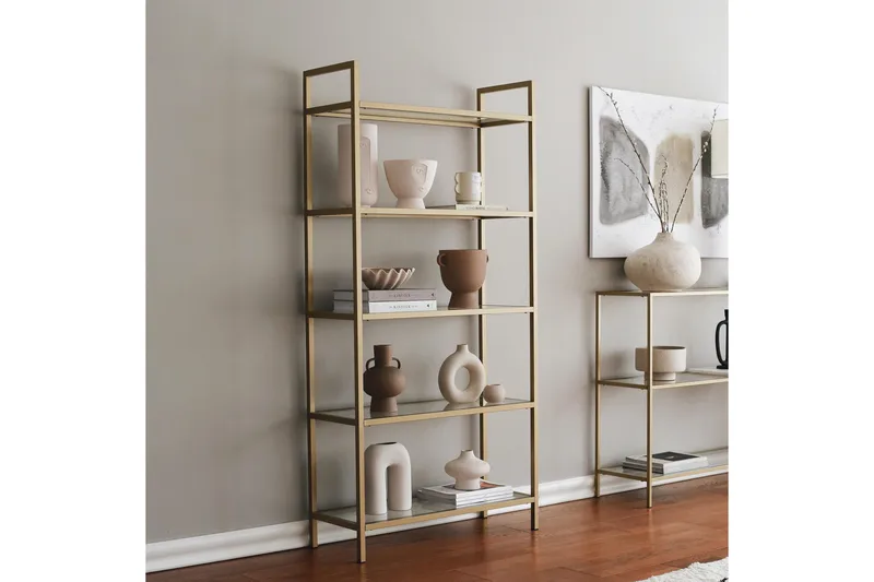 Kirjahylly Morsas 165x80 cm - Kulta - Säilytys - Hylly - Kirjahylly