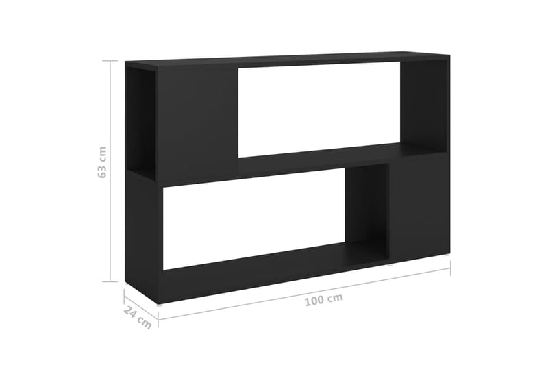 Kirjahylly musta 100x24x63 cm lastulevy - Musta - Kirjahylly - Hylly