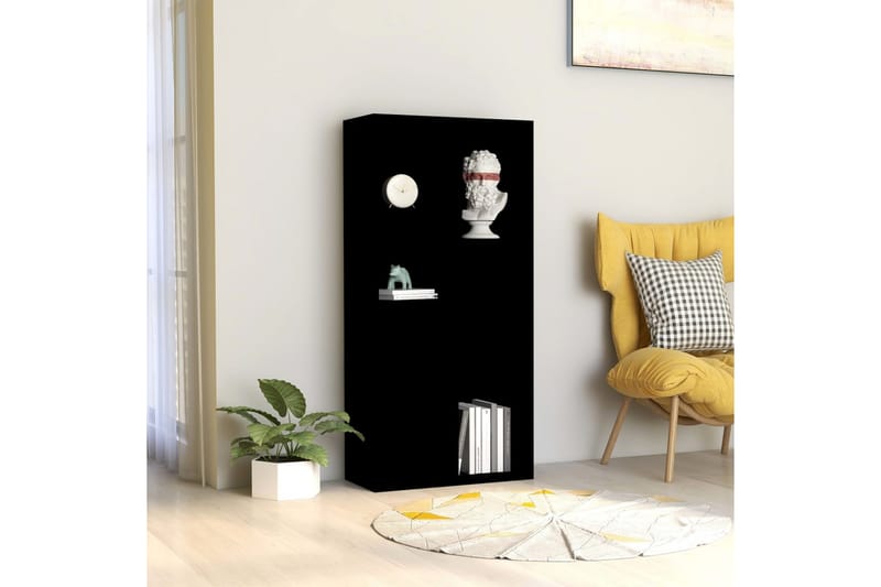 Kirjahylly musta 50x25x106 cm lastulevy - Säilytys - Hylly - Kirjahylly