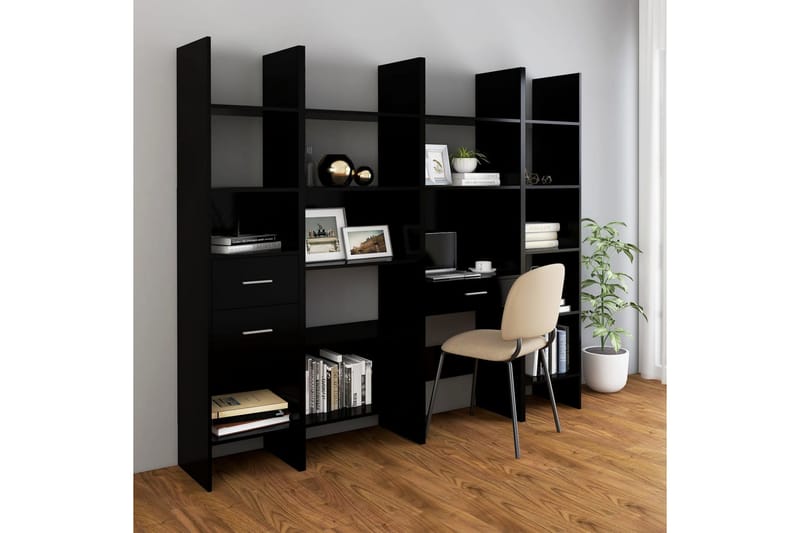 Kirjahylly musta 60x35x180 cm lastulevy - Säilytys - Hylly - Kirjahylly