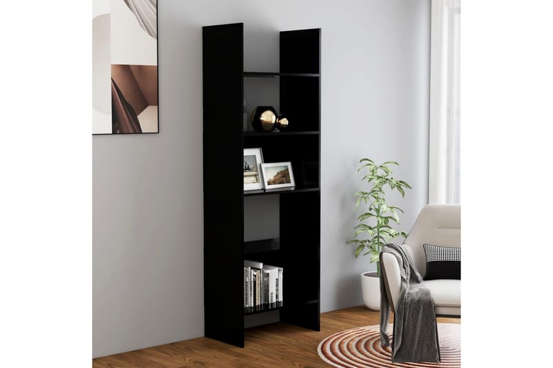 Kirjahylly musta 60x35x180 cm lastulevy - Säilytys - Hylly - Kirjahylly