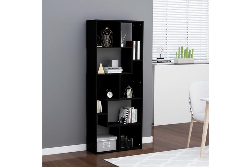 Kirjahylly musta 67x24x161 cm lastulevy - Säilytys - Hylly - Kirjahylly