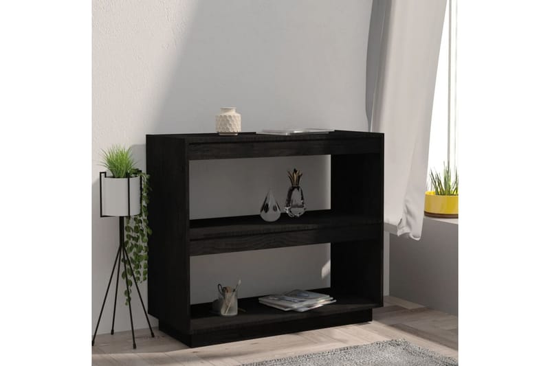 Kirjahylly musta 80x35x71 cm täysi mänty - Musta - Säilytys - Hylly - Kirjahylly