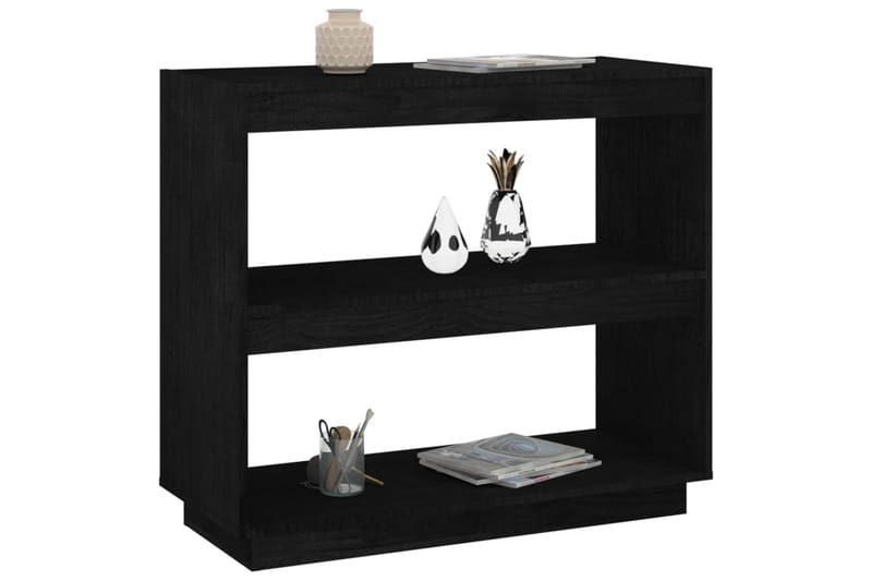 Kirjahylly musta 80x35x71 cm täysi mänty - Musta - Säilytys - Hylly - Kirjahylly