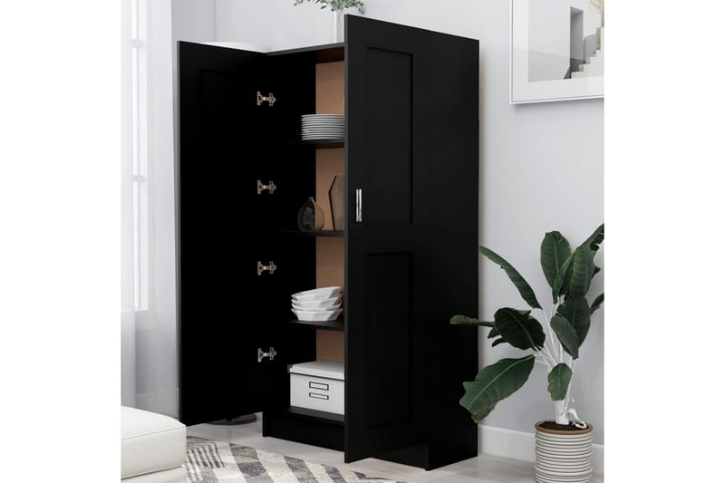 Kirjahylly musta 82,5x30,5x150 cm lastulevy - Musta - Säilytys - Hylly - Kirjahylly