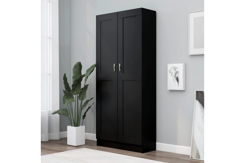 Kirjahylly musta 82,5x30,5x185,5 cm lastulevy - Musta - Säilytys - Hylly - Kirjahylly