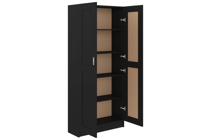 Kirjahylly musta 82,5x30,5x185,5 cm lastulevy - Musta - Säilytys - Hylly - Kirjahylly