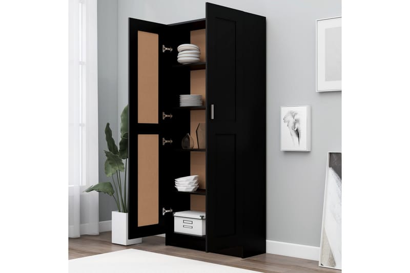 Kirjahylly musta 82,5x30,5x185,5 cm lastulevy - Musta - Säilytys - Hylly - Kirjahylly