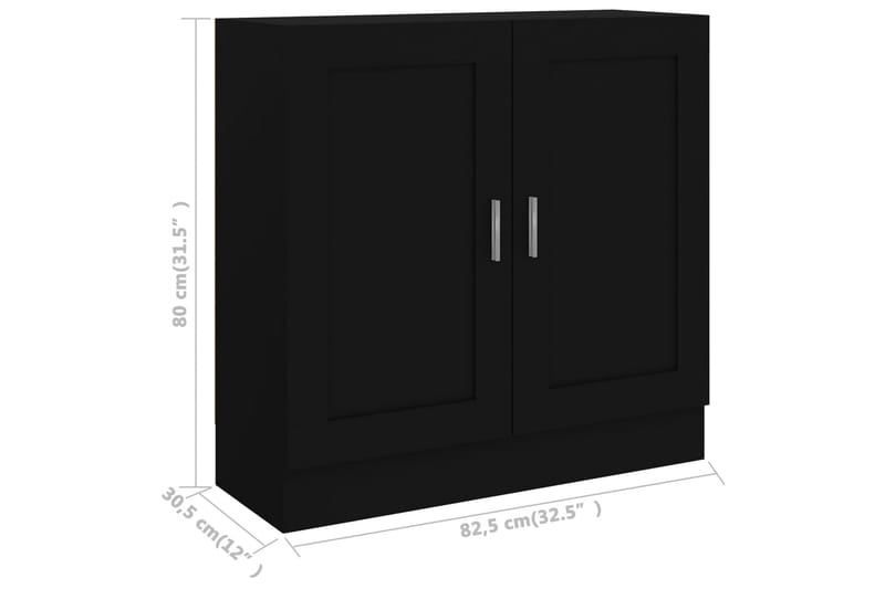 Kirjahylly musta 82,5x30,5x80 cm lastulevy - Musta - Säilytys - Hylly - Kirjahylly