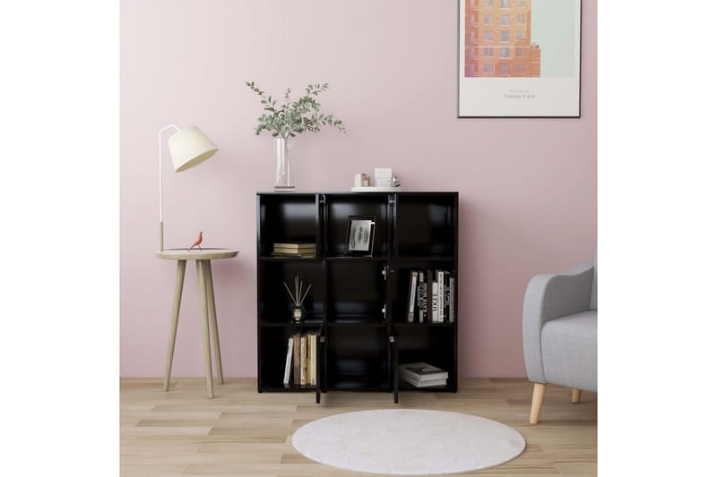 Kirjahylly musta 90x30x90 cm lastulevy - Musta - Säilytys - Hylly - Kirjahylly