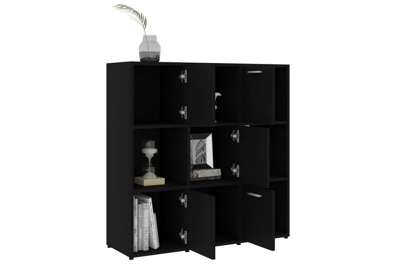 Kirjahylly musta 90x30x90 cm lastulevy - Musta - Säilytys - Hylly - Kirjahylly