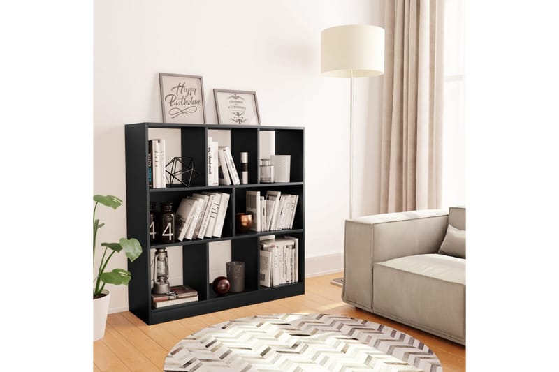 Kirjahylly musta 97,5x29,5x100 cm lastulevy - Musta - Säilytys - Hylly - Kirjahylly