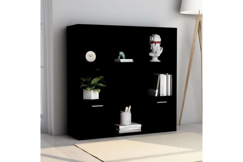 Kirjahylly musta 98x30x98 cm lastulevy - Musta - Säilytys - Hylly - Kirjahylly