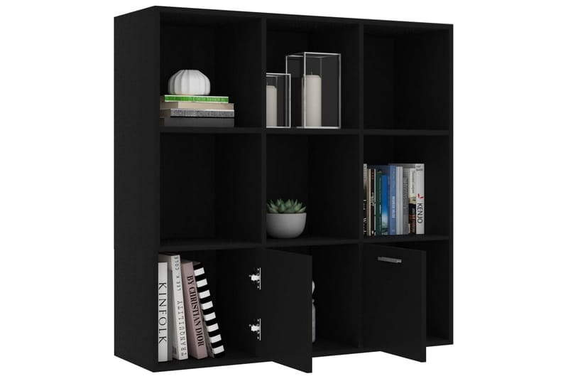 Kirjahylly musta 98x30x98 cm lastulevy - Musta - Säilytys - Hylly - Kirjahylly