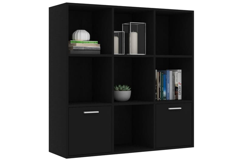 Kirjahylly musta 98x30x98 cm lastulevy - Musta - Säilytys - Hylly - Kirjahylly