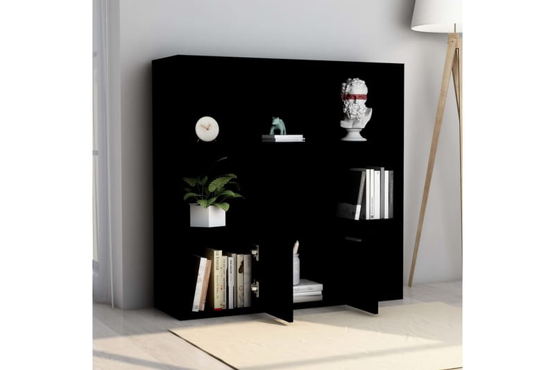 Kirjahylly musta 98x30x98 cm lastulevy - Musta - Säilytys - Hylly - Kirjahylly