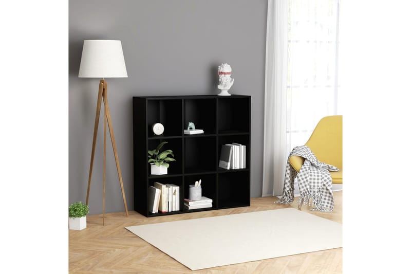 Kirjahylly musta 98x30x98 cm lastulevy - Säilytys - Hylly - Kirjahylly