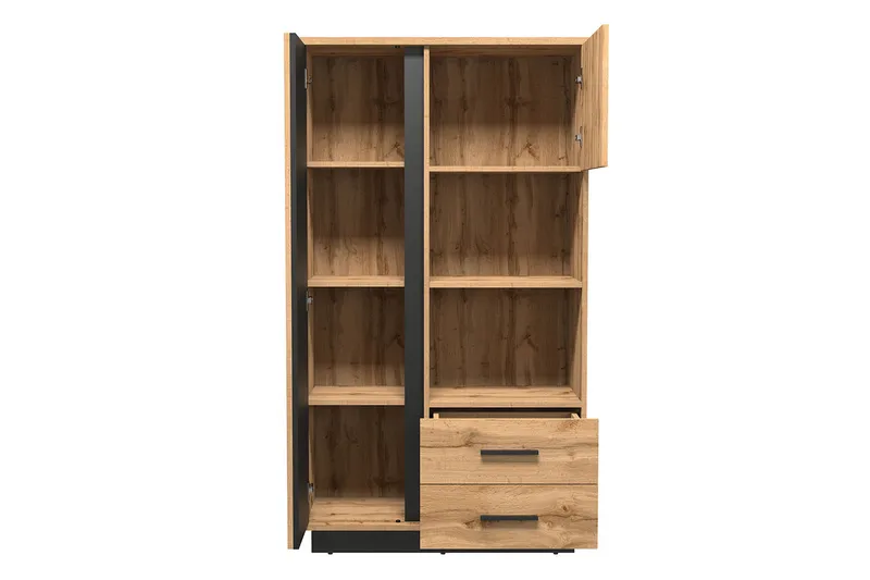 Kirjahylly - Musta/Tammi - Säilytys - Hylly - Kirjahylly