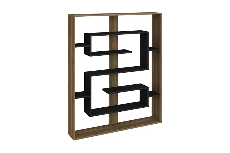 Kirjahylly Napenas 120 cm, Pähkinä/Musta