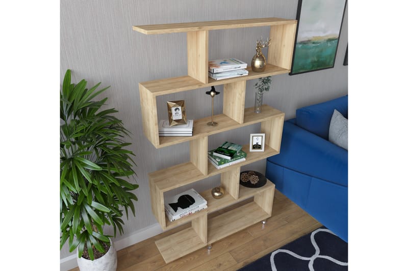 Kirjahylly Nilufer 90x20 cm 5 hyllyä - Luonnonväri - Säilytys - Hylly - Kirjahylly