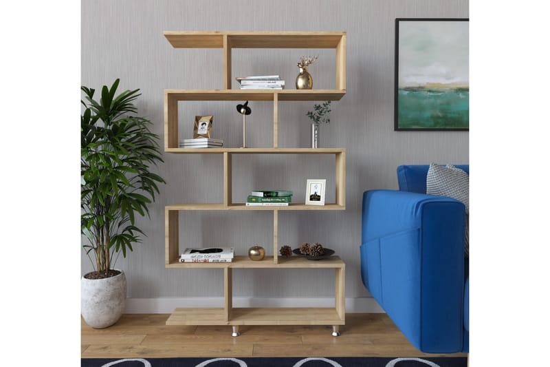 Kirjahylly Nilufer 90x20 cm 5 hyllyä - Luonnonväri - Säilytys - Hylly - Kirjahylly