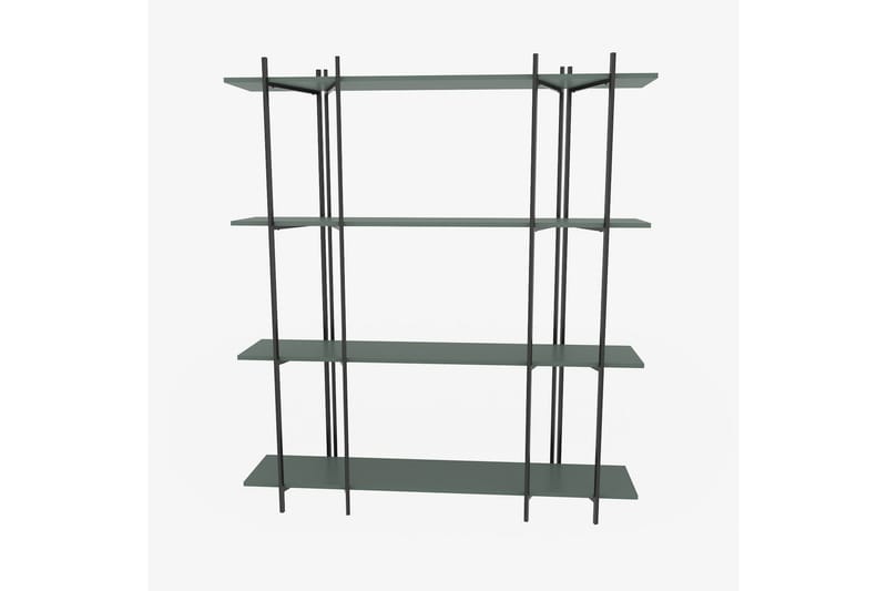 Kirjahylly Oshkosh 160 cm - Musta/Vihreä - Säilytys - Hylly - Kirjahylly