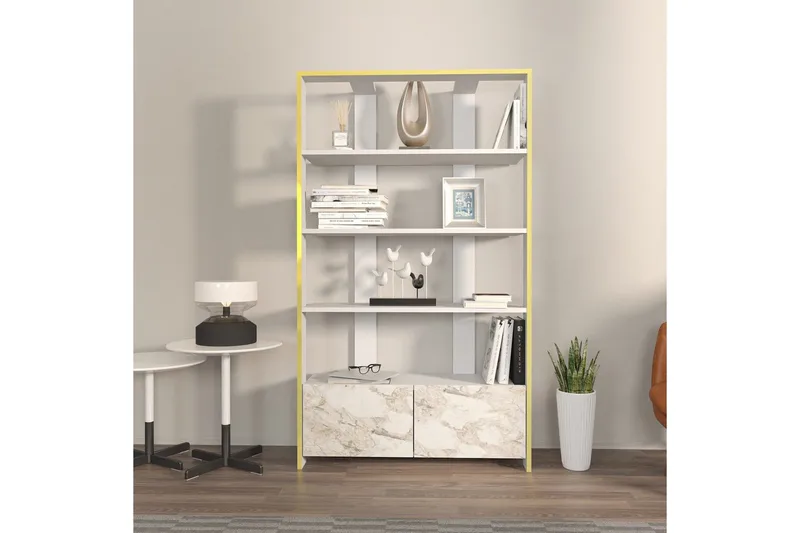 Kirjahylly Ossin Valkoinen - Valkoinen - Säilytys - Hylly - Kirjahylly