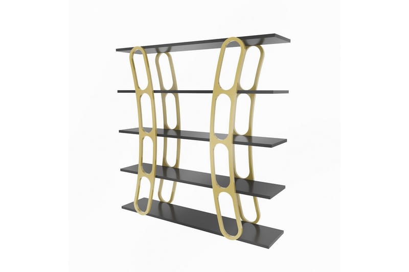 Kirjahylly Quenla Musta / Kulta - Musta / Kulta - Säilytys - Hylly - Kirjahylly