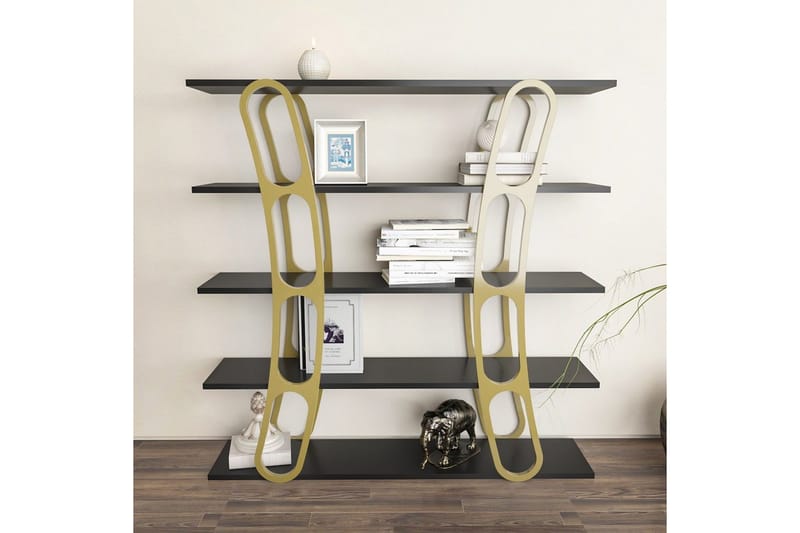 Kirjahylly Quenla Musta / Kulta - Musta / Kulta - Säilytys - Hylly - Kirjahylly