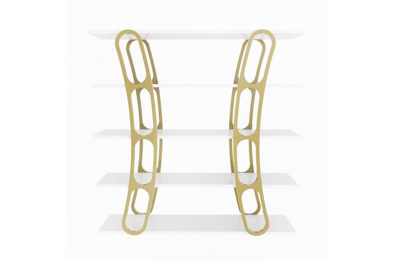 Kirjahylly Quenla Valkoinen / Kulta - Valkoinen / Kulta - Säilytys - Hylly - Kirjahylly