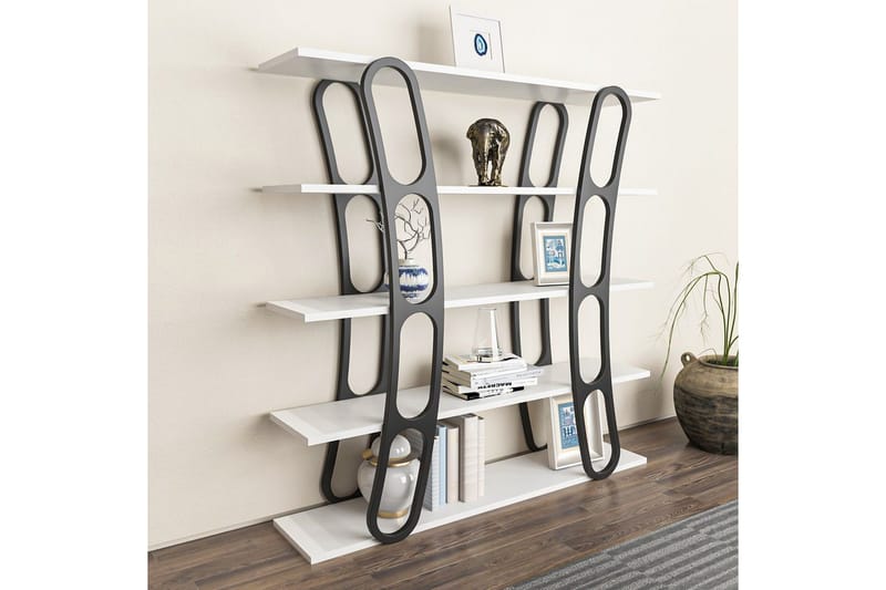 Kirjahylly Quenla Valkoinen / Musta - Valkoinen / Musta - Säilytys - Hylly - Kirjahylly