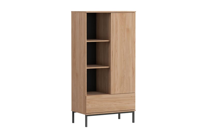 Kirjahylly Quertas 70x140x41 cm - Luonnonväri/Musta - Säilytys - Hylly - Kirjahylly
