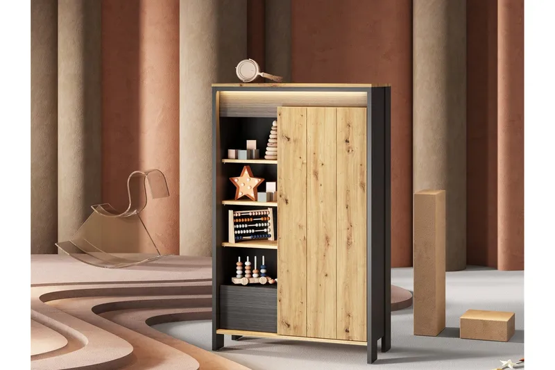 Kirjahylly Rathmore 87x38 cm - Musta - Säilytys - Hylly - Kirjahylly