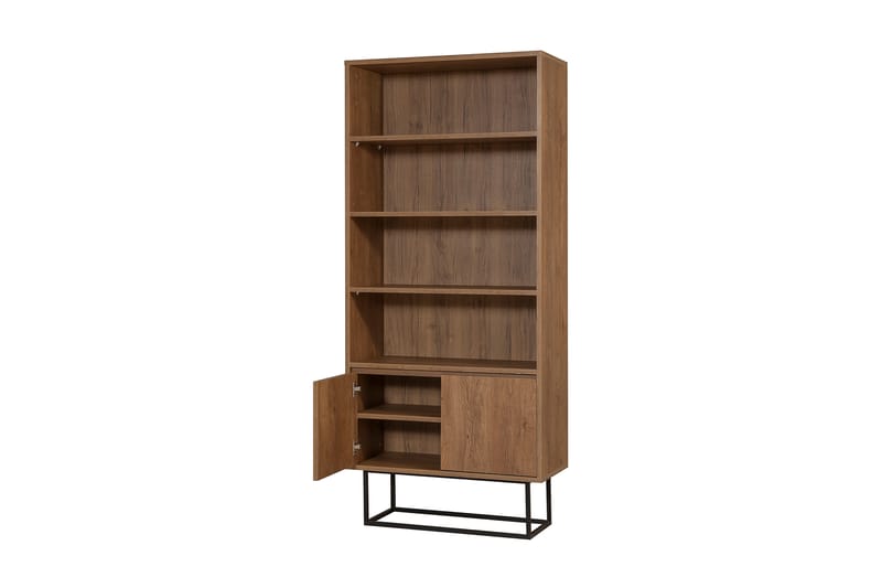 Kirjahylly Reah 80x36 cm 3 hyllyä - Tummanruskea/Musta - Säilytys - Hylly - Kirjahylly