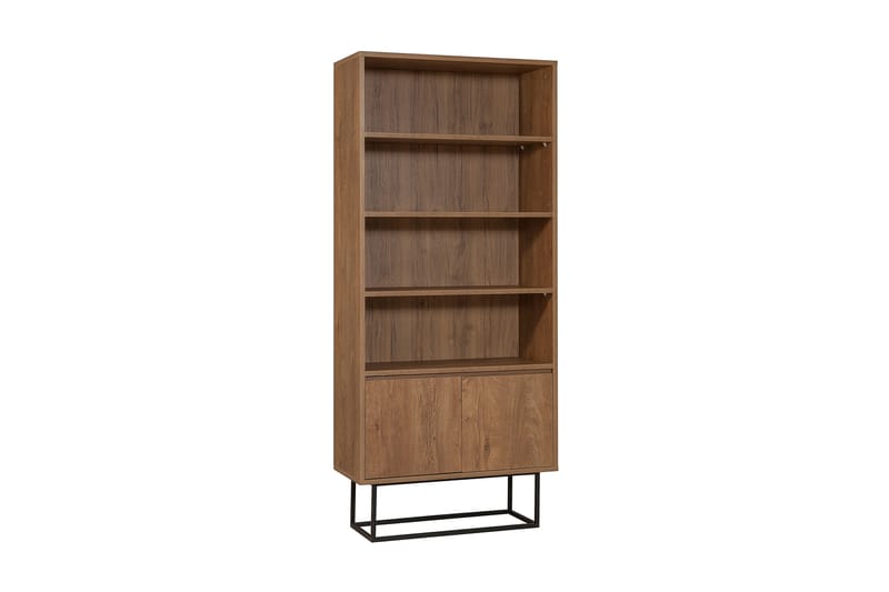 Kirjahylly Reah 80x36 cm 3 hyllyä - Tummanruskea/Musta - Säilytys - Hylly - Kirjahylly