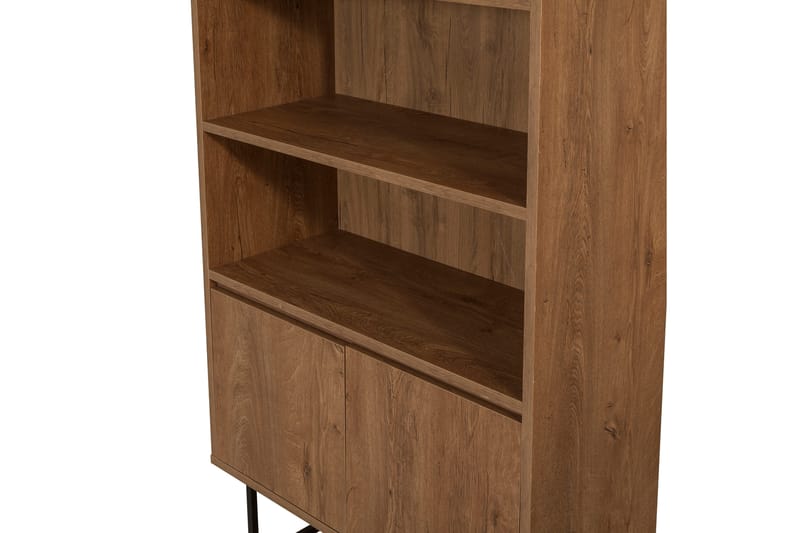 Kirjahylly Reah 80x36 cm 3 hyllyä - Tummanruskea/Musta - Säilytys - Hylly - Kirjahylly