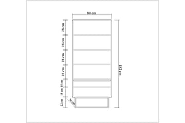 Kirjahylly Reah 80x36 cm 3 hyllyä - Tummanruskea/Musta - Säilytys - Hylly - Kirjahylly