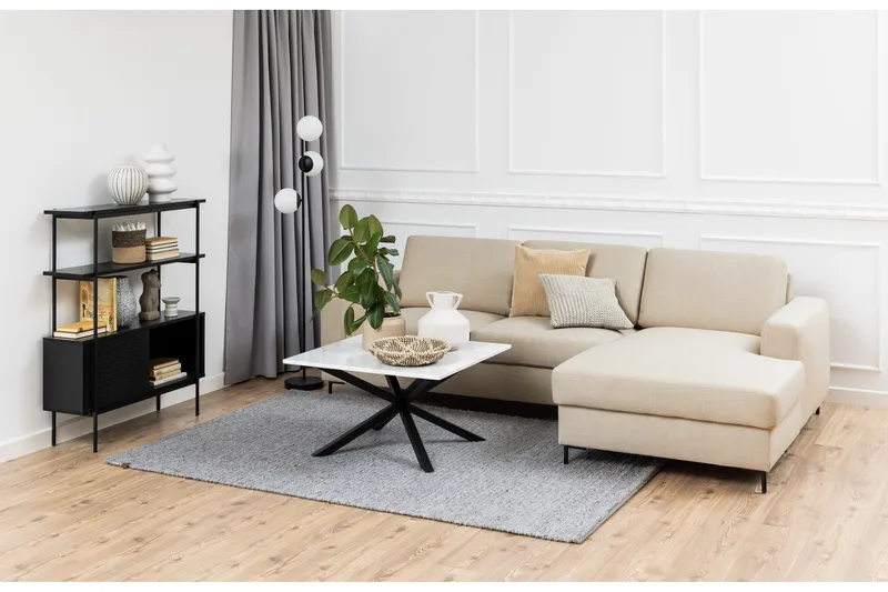 Kirjahylly Ricketts 113,8 cm - Musta - Säilytys - Hylly - Kirjahylly